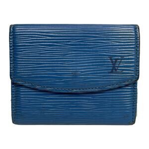 Louis Vuitton Epi Toledo Blue Viennois Wallet 1996 Made in Spain Compact Luxury